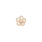 Ohrring Blume - 9K Roségold, Emaille & Diamant