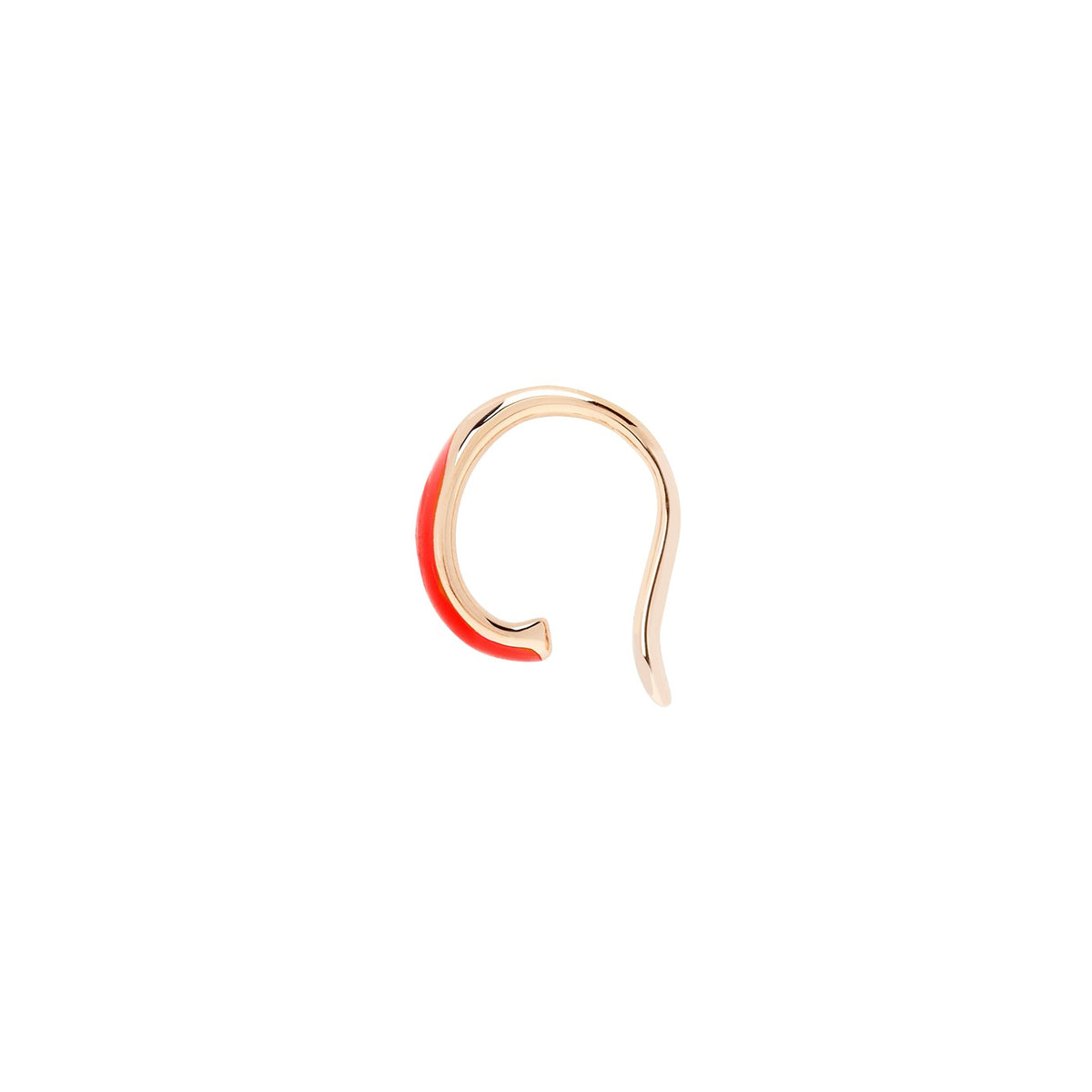 Rondelle earcuff - 18K rosaguldbelagt sølv & rød emalje