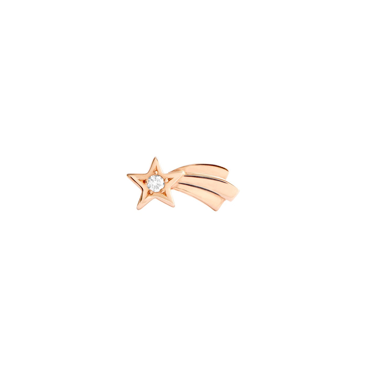 Left Shooting Star Earring - 9K Rose Gold & Diamonds