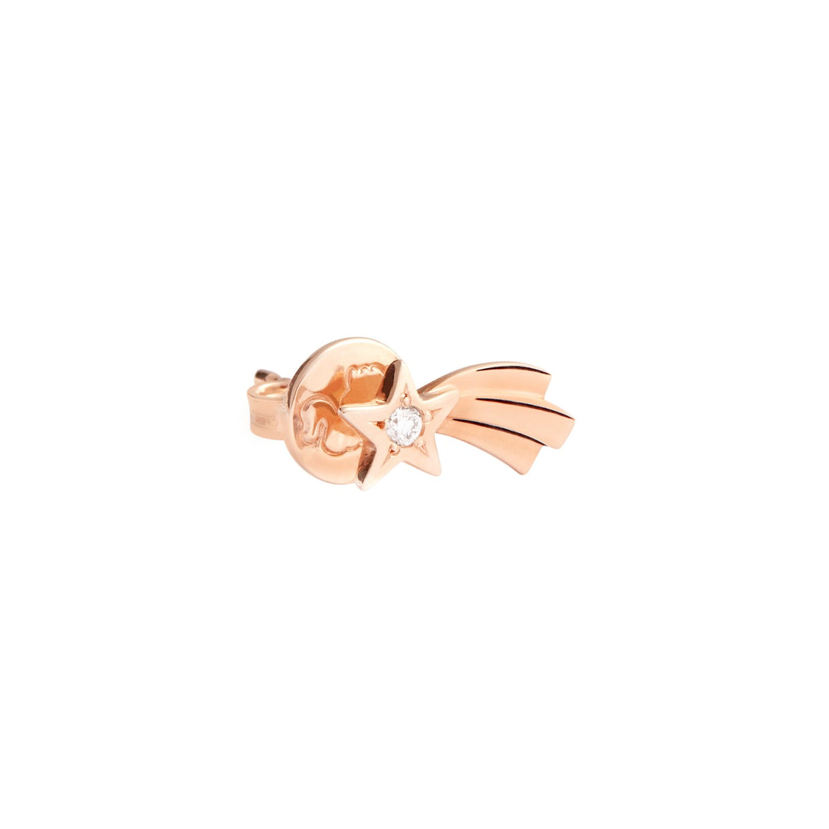 Left Shooting Star Earring - 9K Rose Gold & Diamonds