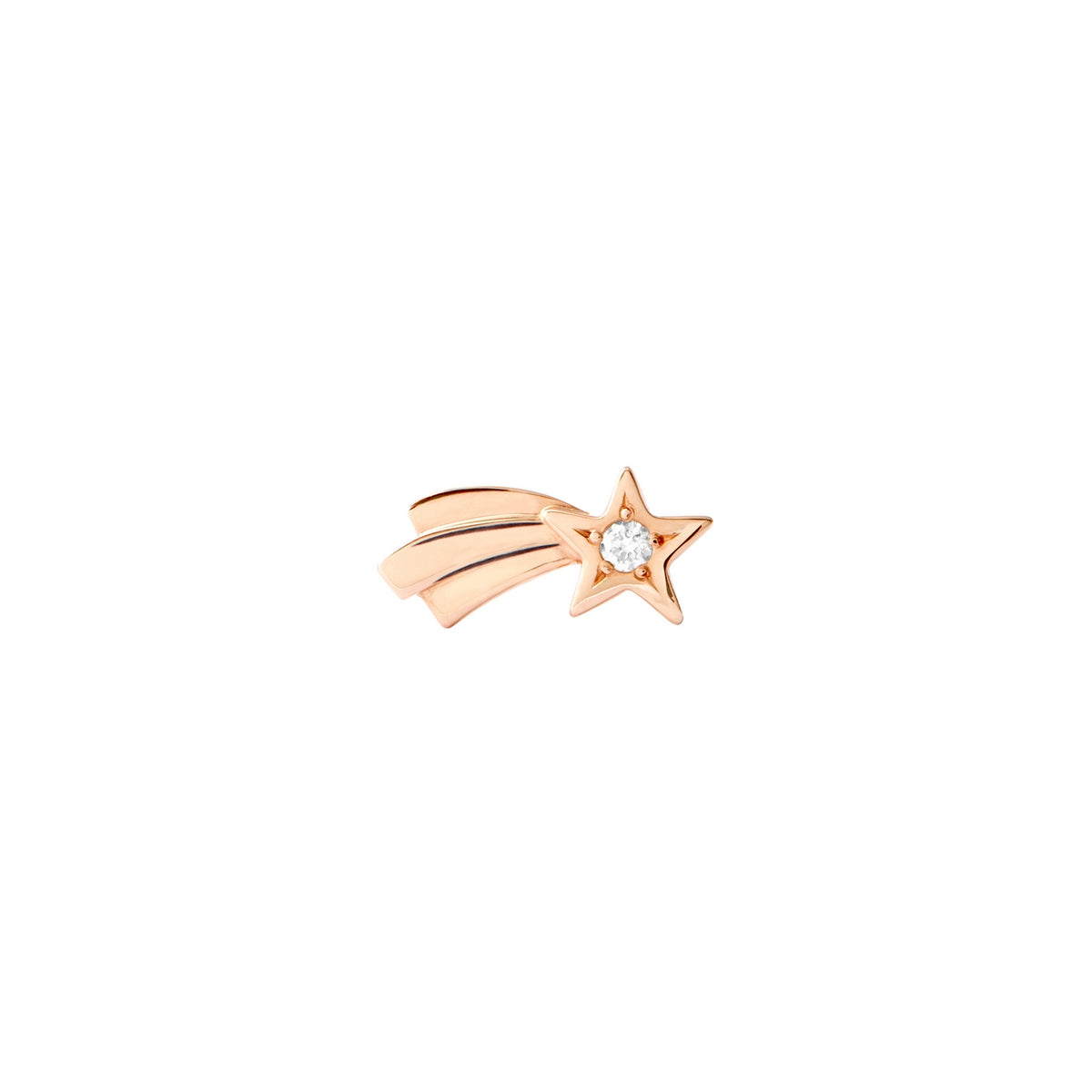 Right Shooting Star Earring - 9K Rose Gold & Diamonds
