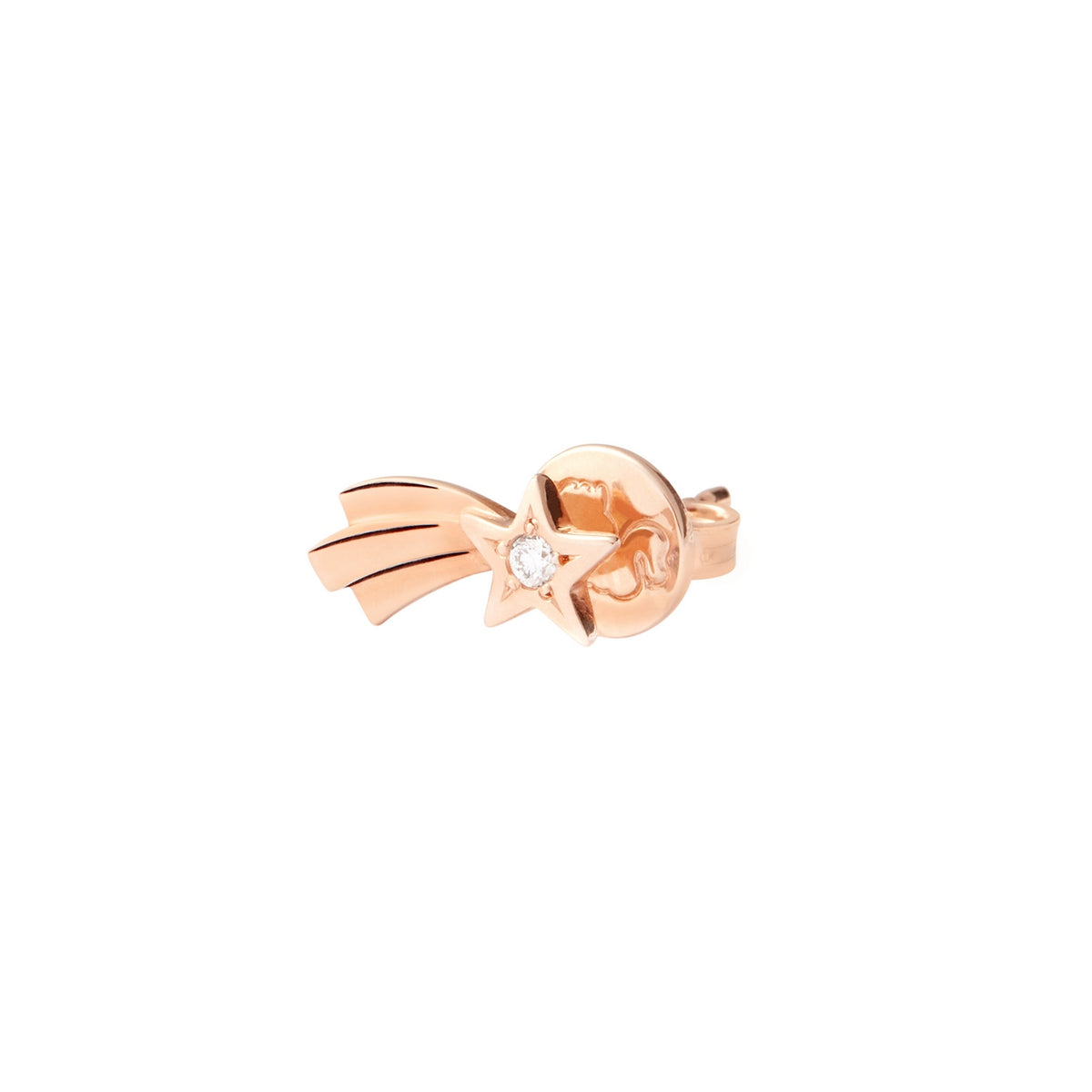 Right Shooting Star Earring - 9K Rose Gold & Diamonds