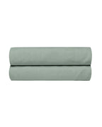Drap Housse - Lin - Finition Bourdon - Vert Sauge Liseré Noir