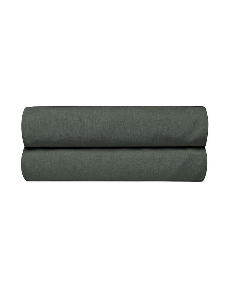 Drap Housse - Lin - Gris Laurier