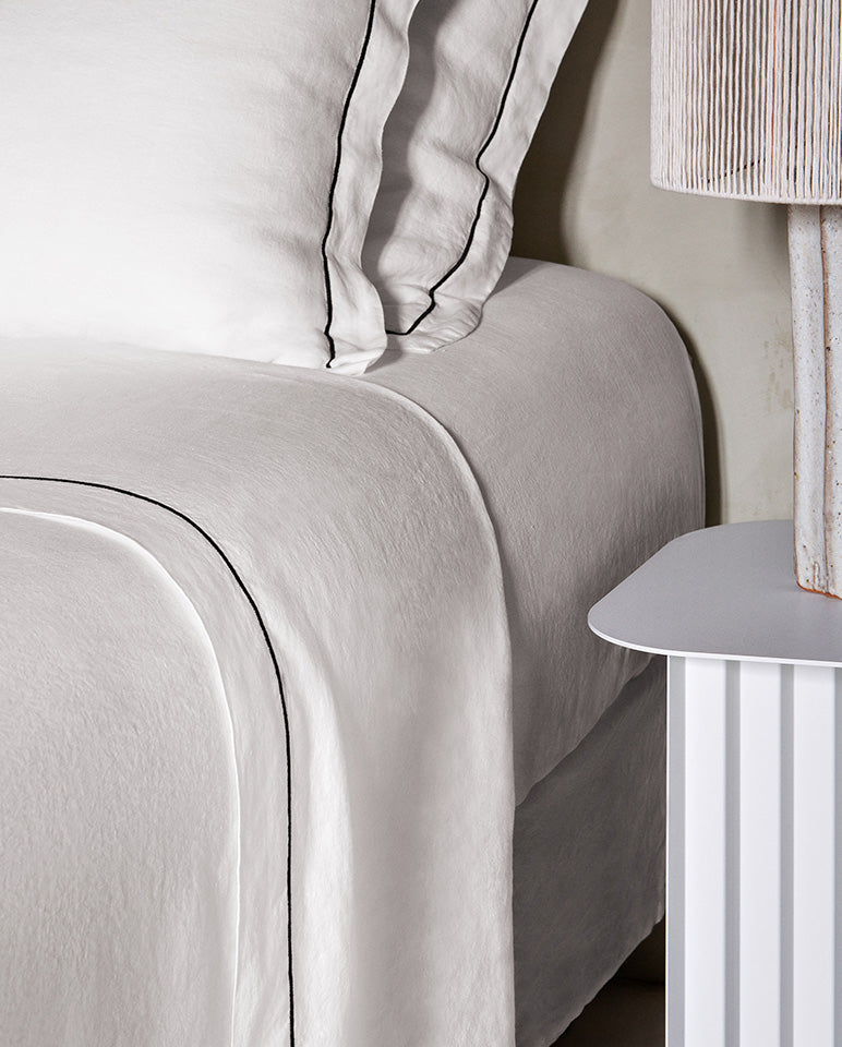 Drap Housse - Lin - Blanc