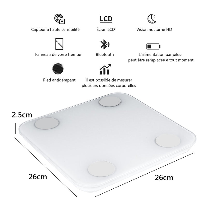 Balance Numertique Bluetooth - Blanc - Mixte