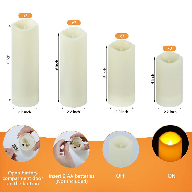 Bougies Led Effet Flamme - Blanc - Mixte
