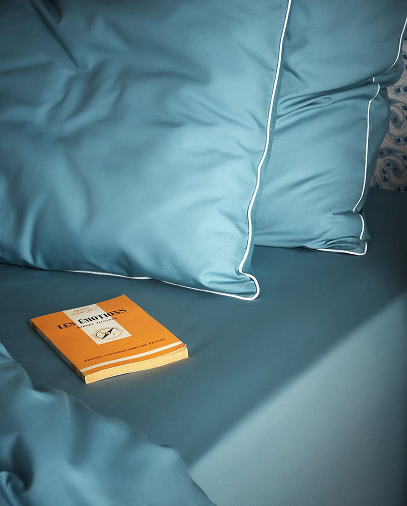 Drap Housse - Percale De Coton - Bleu Chardin