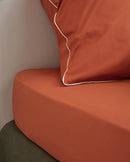 Drap Housse - Percale De Coton - Terracotta