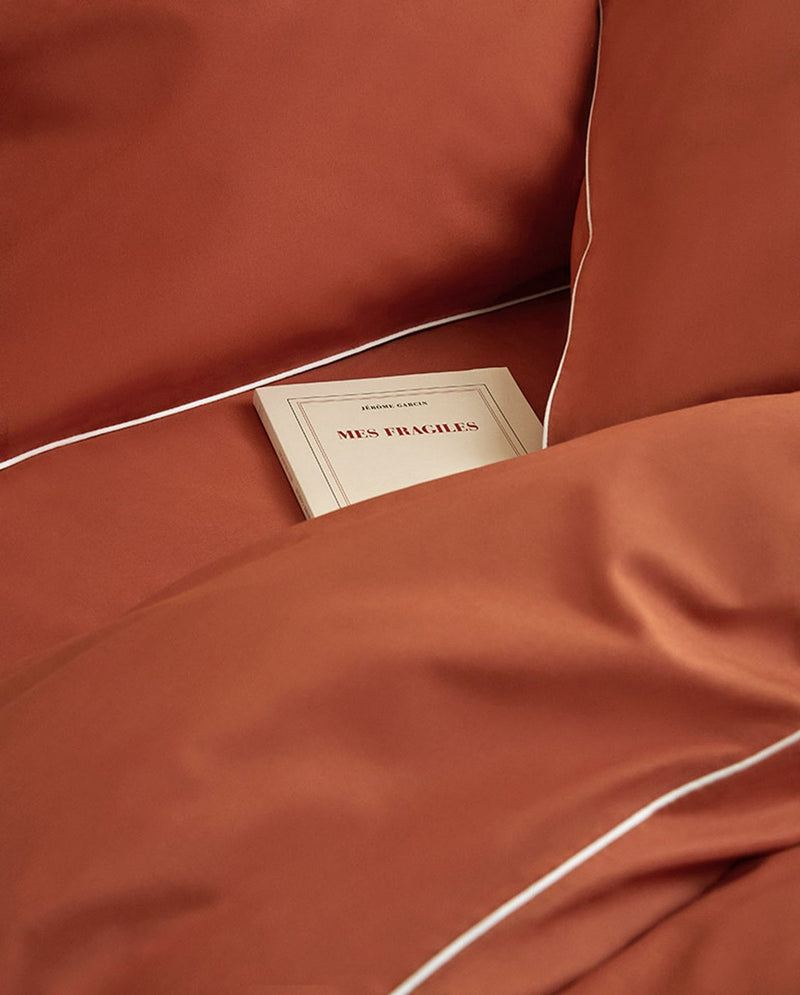 Drap Housse - Percale De Coton - Terracotta