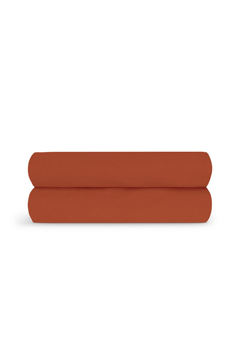 Drap Housse - Percale De Coton - Terracotta