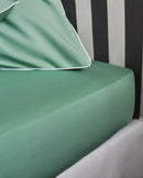 Drap Housse - Percale De Coton - Vert Lichen