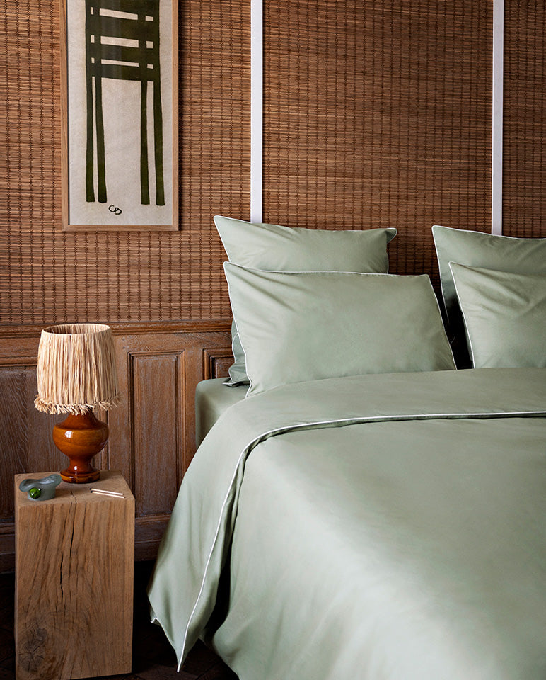 Drap Housse - Percale De Coton - Vert Amande