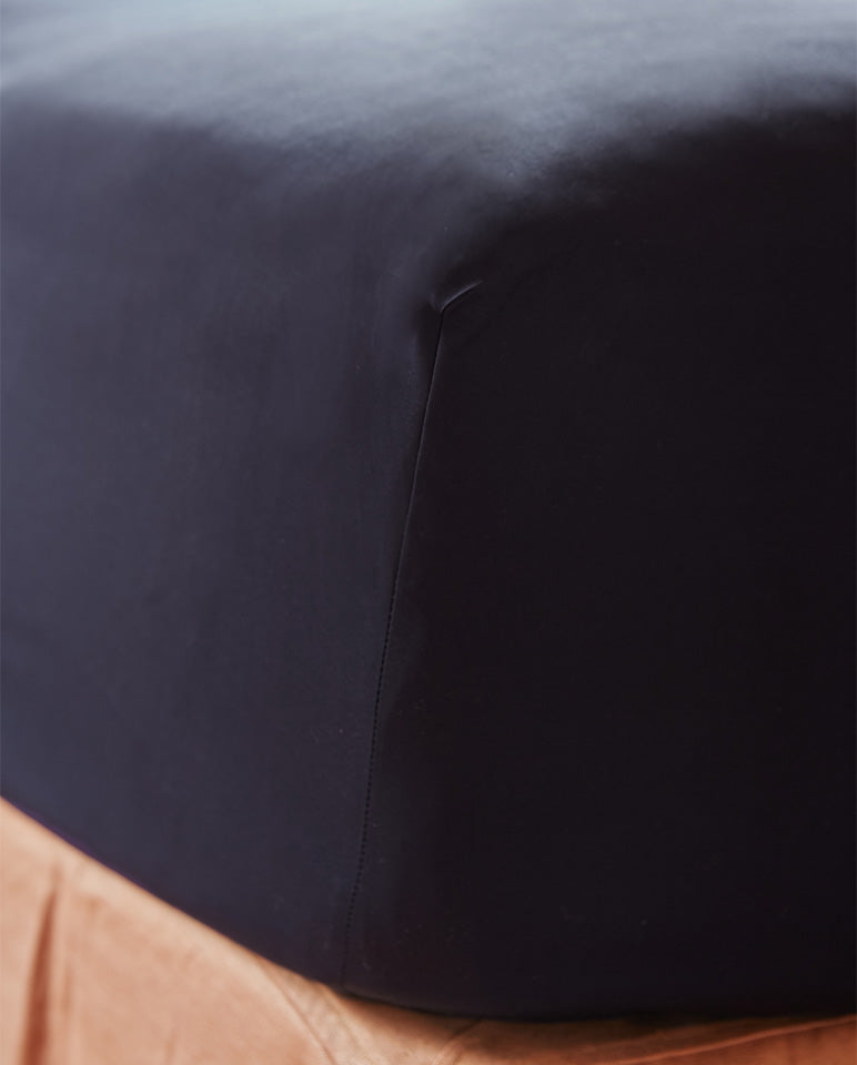 Drap Housse Percale De Coton - Bleu Nuit