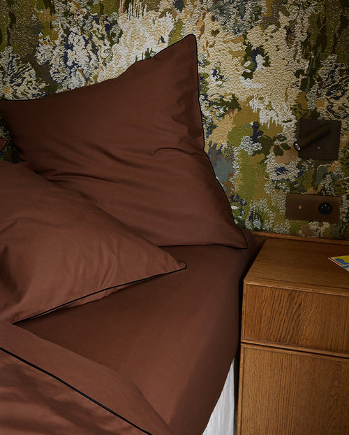 Drap Housse Percale De Coton - Chocolat