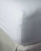 Lenzuolo con angoli in raso di cotone - Bianco