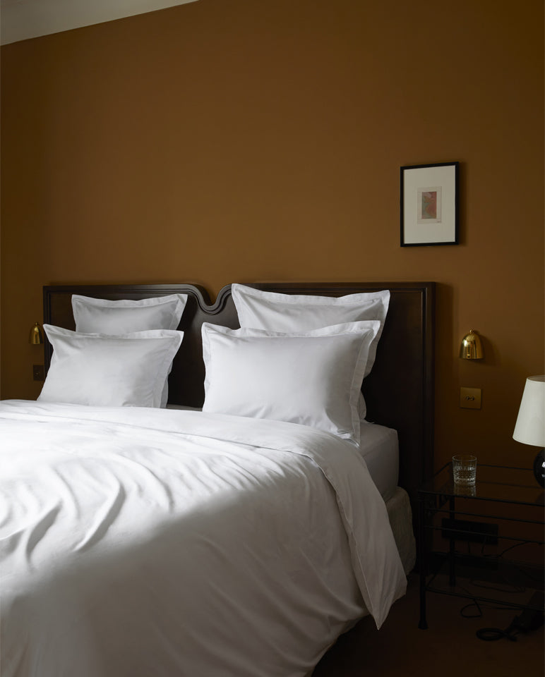Lenzuolo con angoli in raso di cotone - Bianco