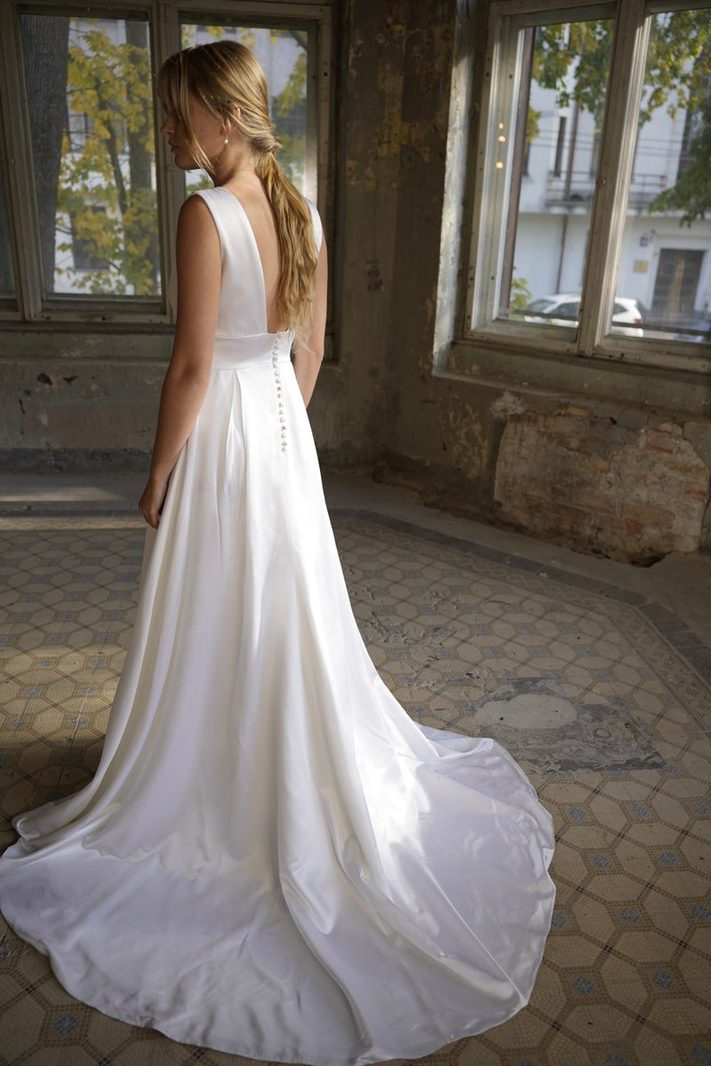 Robe Longue Adelaide - Blanc Soie