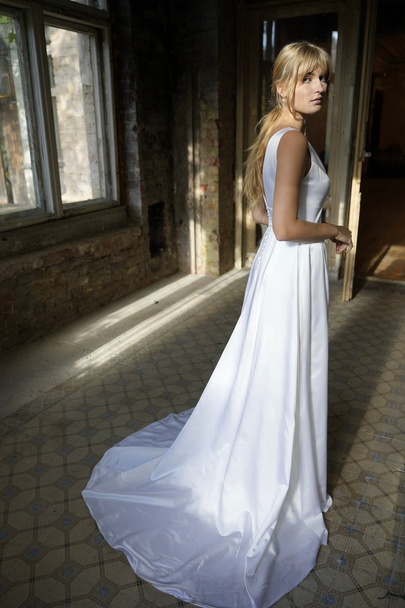 Robe Longue Adelaide - Blanc Soie