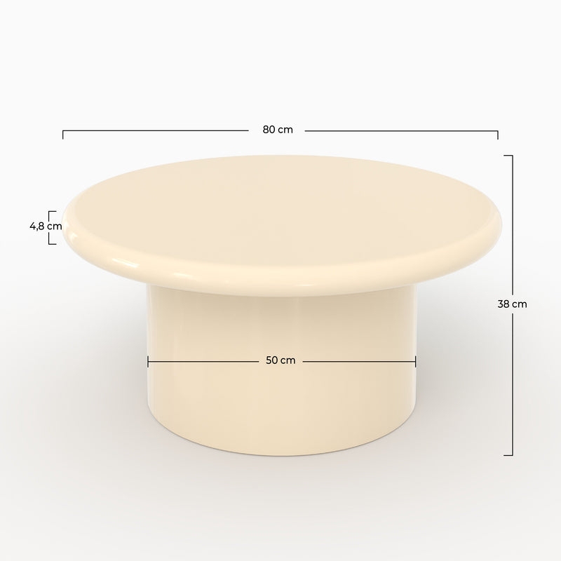 Table basse Apoline laquée blanche en MDF, D80 cm