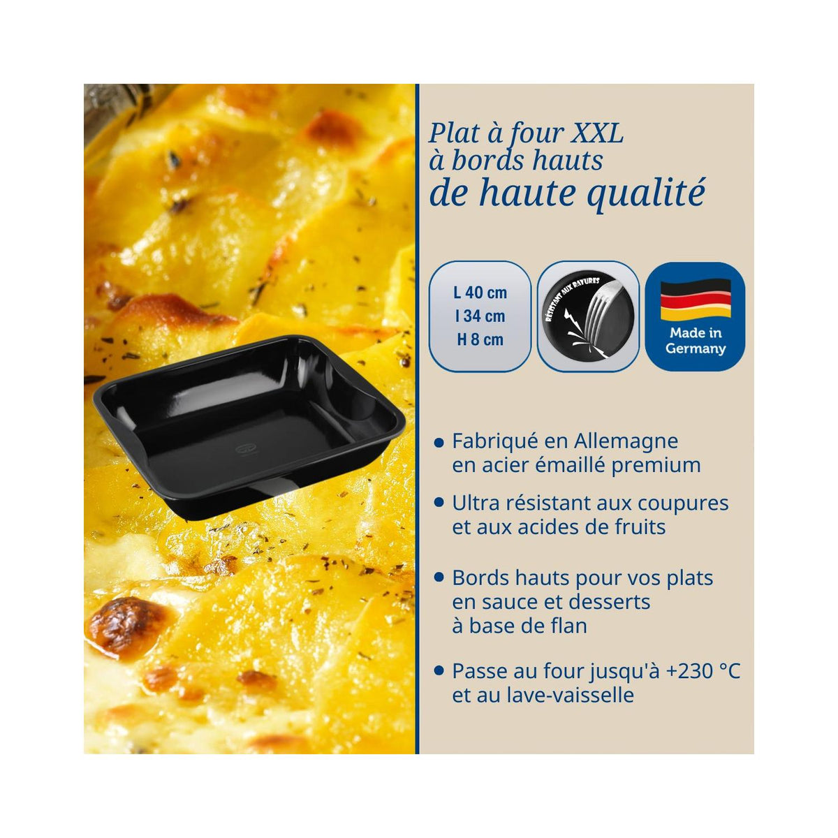 Pirofila Da Forno XXL A Bordi Alti Dr Oetker Back-Idee Kreativ - Nero