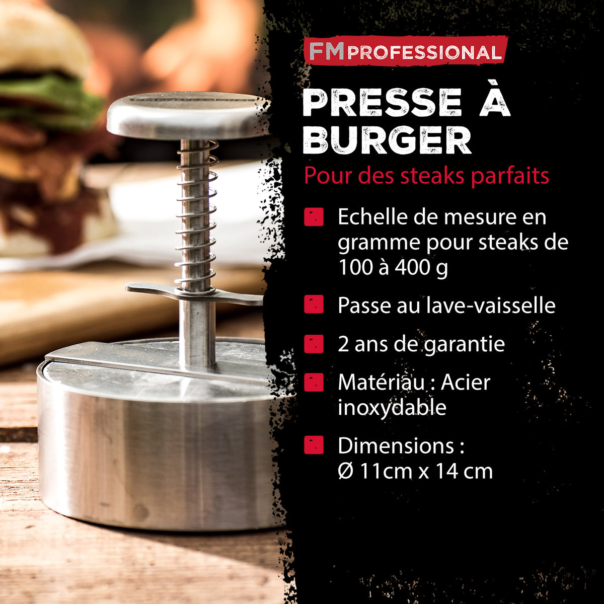 Pressa Per Hamburger Fm Professional - Grigio
