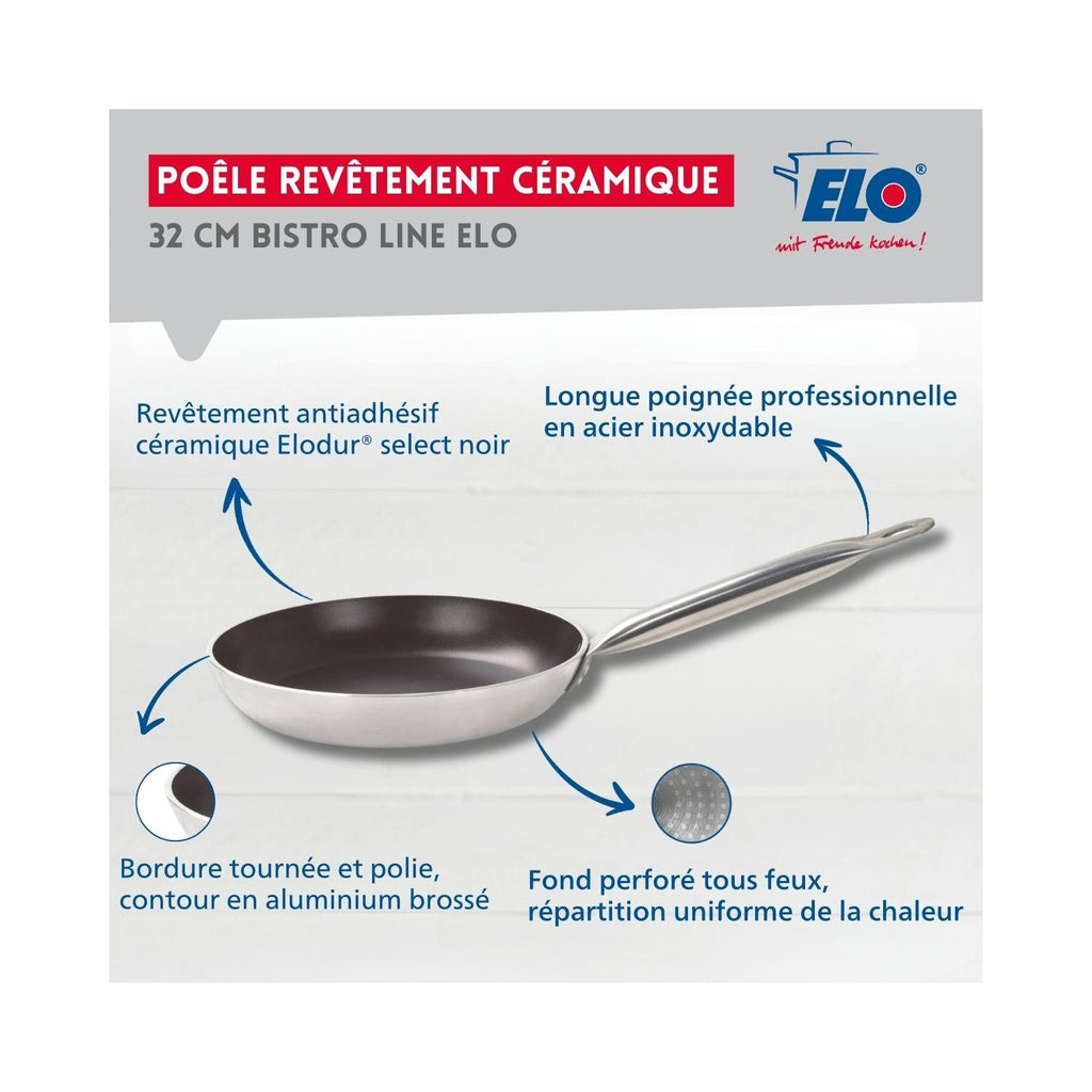 Padella In Ceramica Senza Pfas Bistro Line Elo - Grigio/Nero
