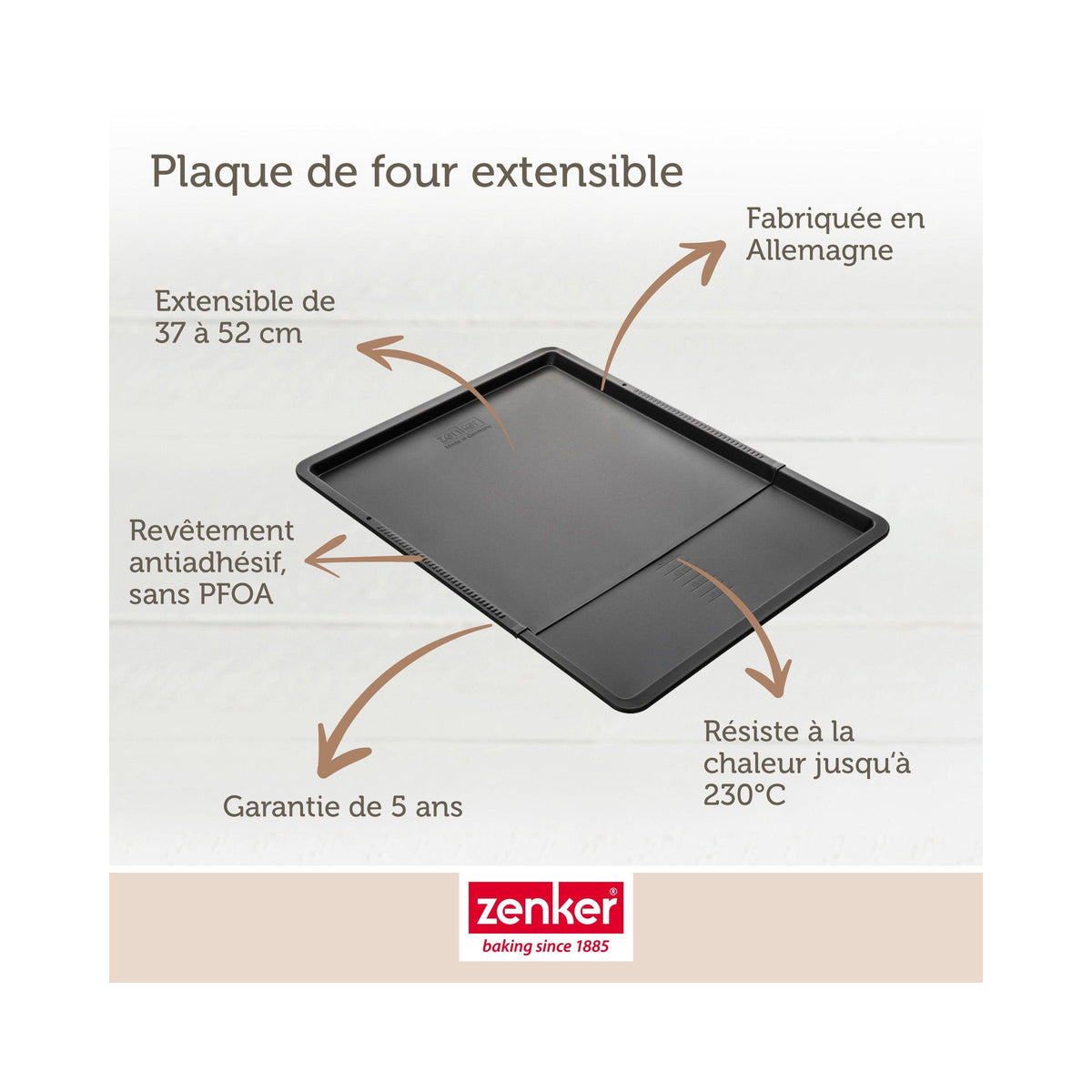 Extendable Baking Tray Zenker Black Metallic - Black