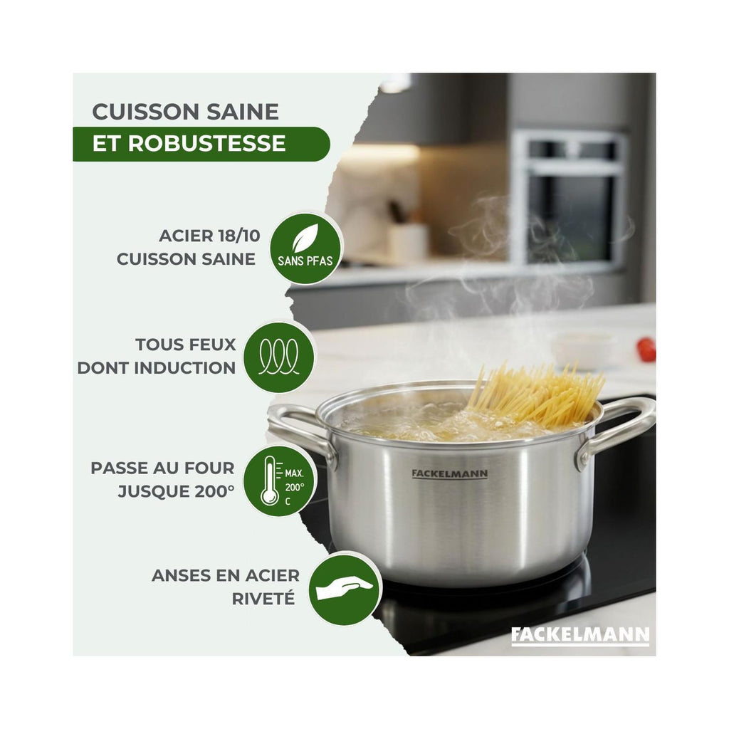 Faitout En Inox 18/10 Triply Fackelmann Vita3 - Inox