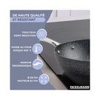 Wok In Ghisa Di Alluminio Con Rivestimento Antiaderente Ceramico Senza PFAS Fackelmann - Nero/Grigio