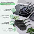 Casserole Aluminium Revêtement Céramique Antiadhésif Sans Pfas Fackelmann Brandao - Noir/Vert