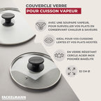 Glass Cooking Lid Fackelmann - Transparent/Black