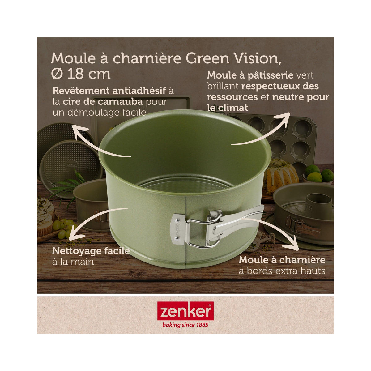 Molde Para Panettone Desmontable Zenker Green Vision - Verde