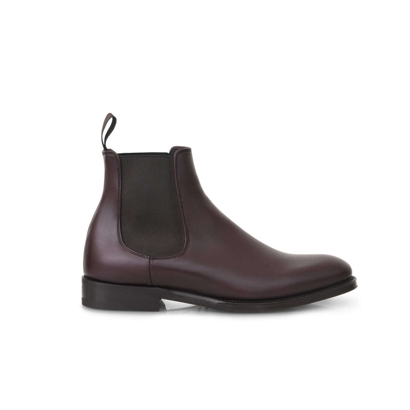 Bottines Jason - Cuir De Veau Lisse Bordeaux