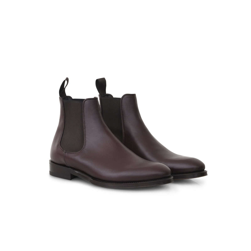 Bottines Jason - Cuir De Veau Lisse Bordeaux