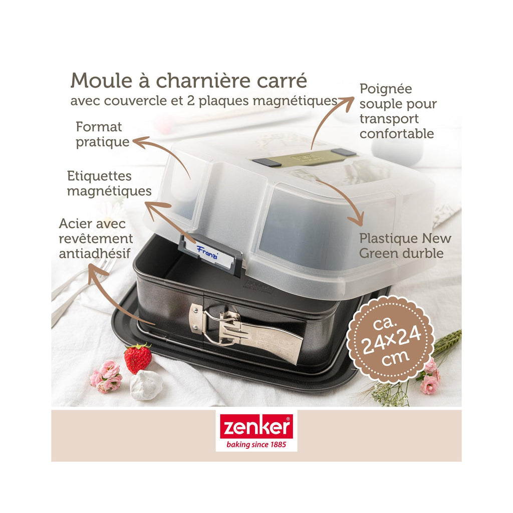 Square Springform Tin with Lid Zenker Bake Click And Go - Black