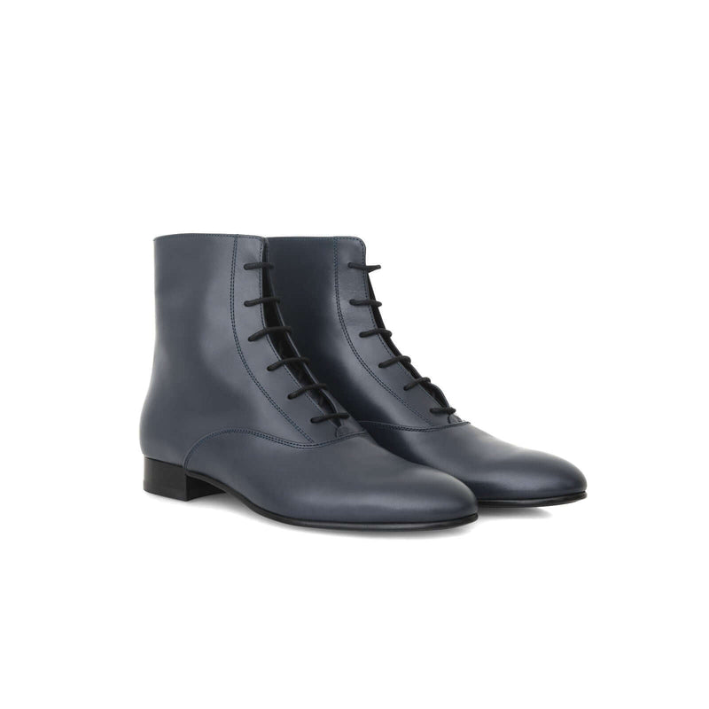 Bottines Ines - Cuir De Veau Lisse - Bleu