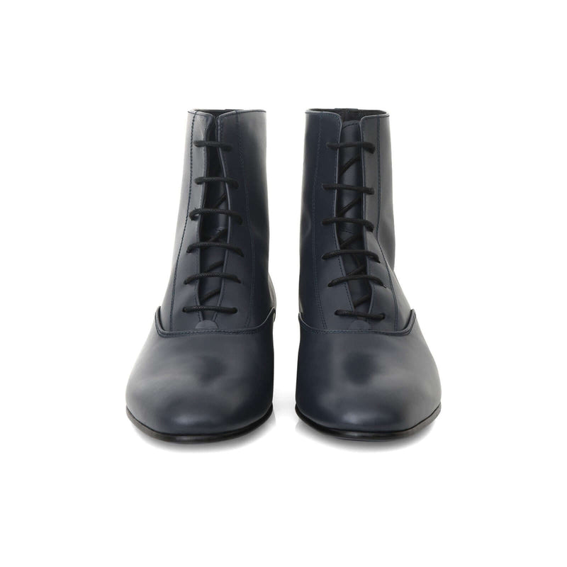 Bottines Ines - Cuir De Veau Lisse - Bleu