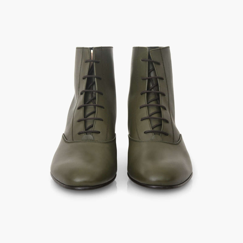 Bottines Ines - Cuir De Veau Lisse - Vert