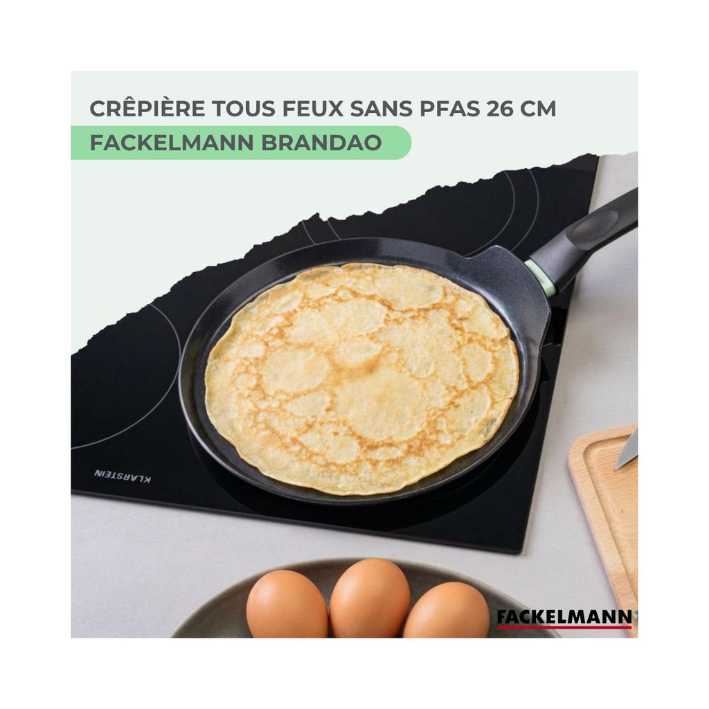 Set Candelora Crepes E 2 Utensili Fackelmann Brandao - Nero