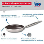 Elo PFAS-Free Ceramic Frying Pan with Lid - Grey