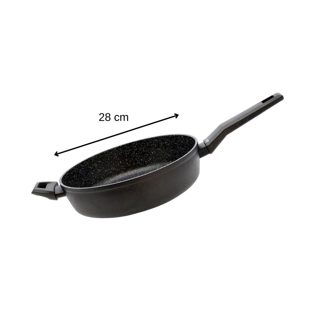 Casseruola Saltapasta E Coperchio Elo Granit Solution - Nero