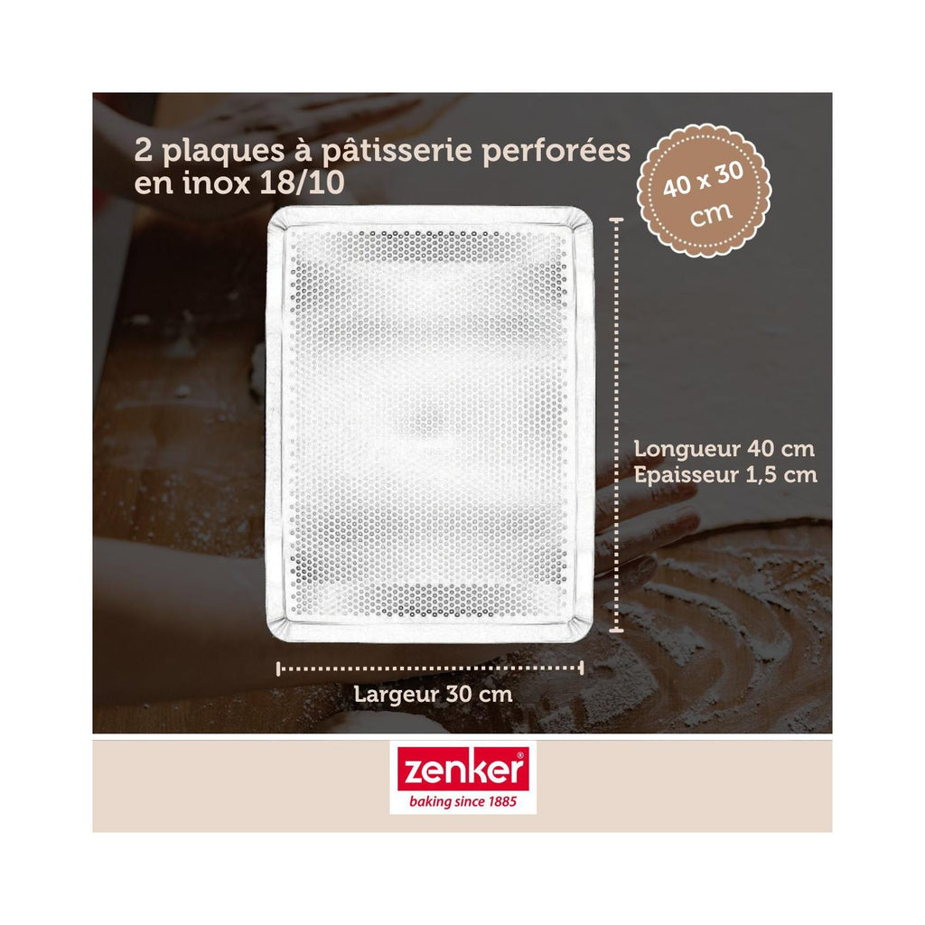 Lot De 2 Plaques À Pâtisserie Perforées En Inox Zenker Special Cooking - Aluminium