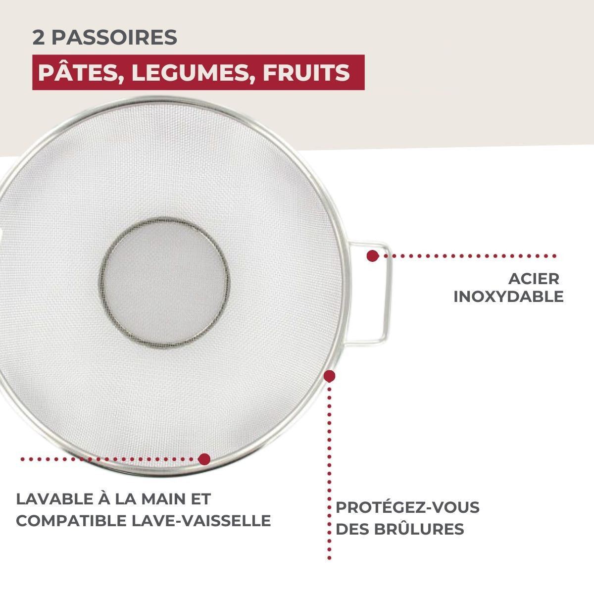 Set De 2 Passoires Inox Fackelmann - Gris