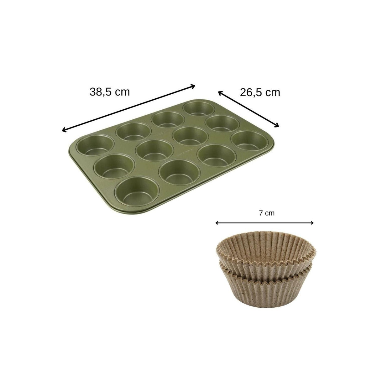 Set Da 2 Pezzi Speciale Muffin Zenker Green Vision - Verde/Marrone