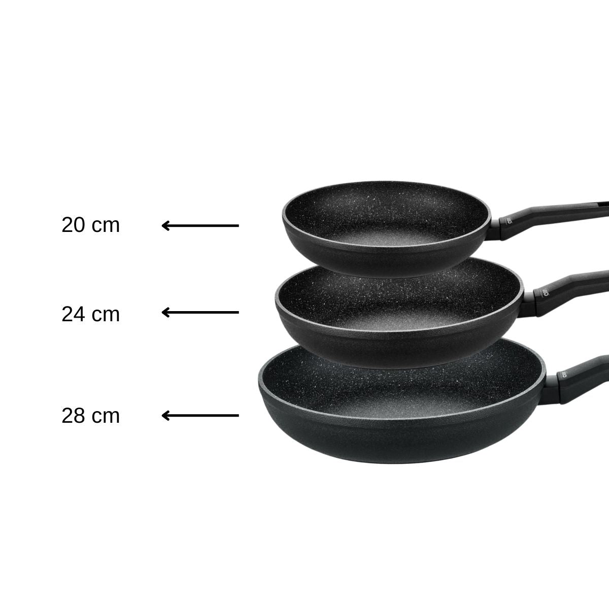 Set De 3 Sartenes Elo Granit Solution - Negro