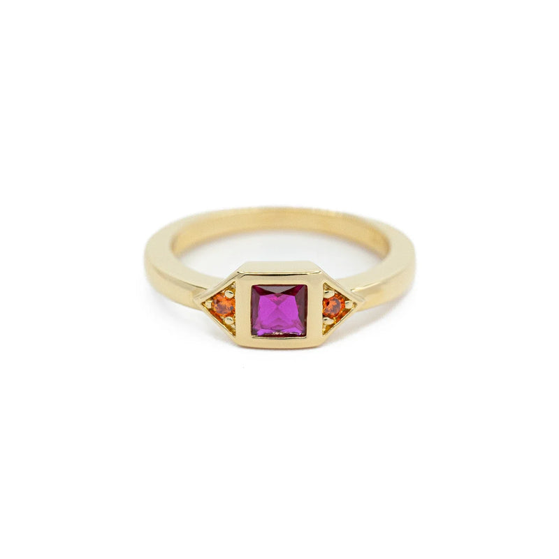 Bague Diva Fuchsia Et Mandarine