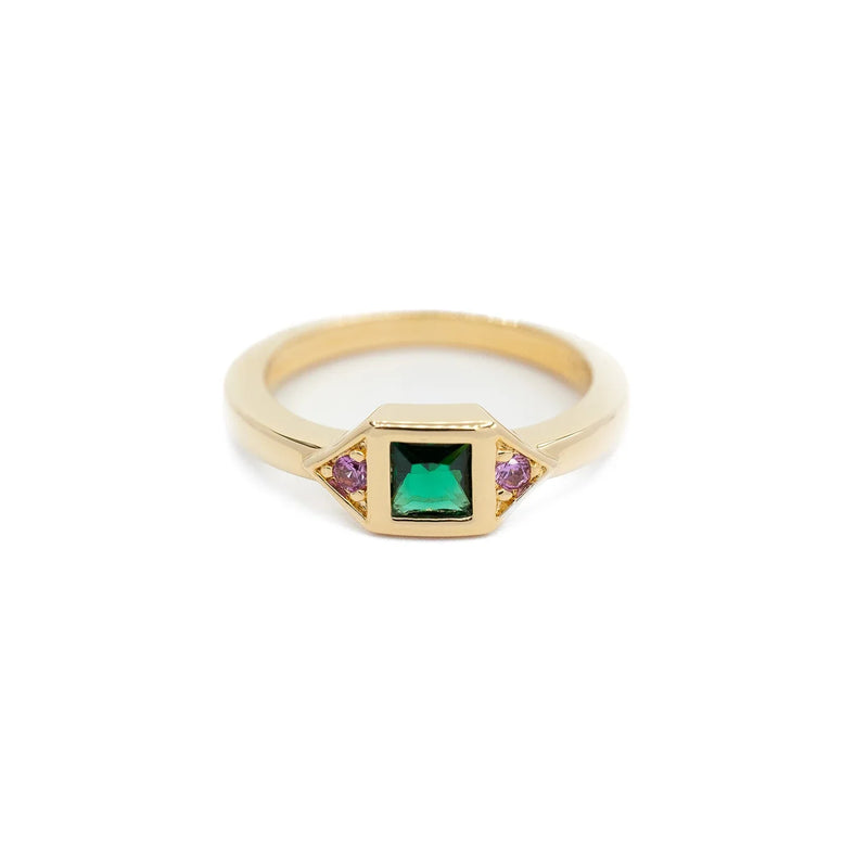 Emerald And Rose Diva Ring