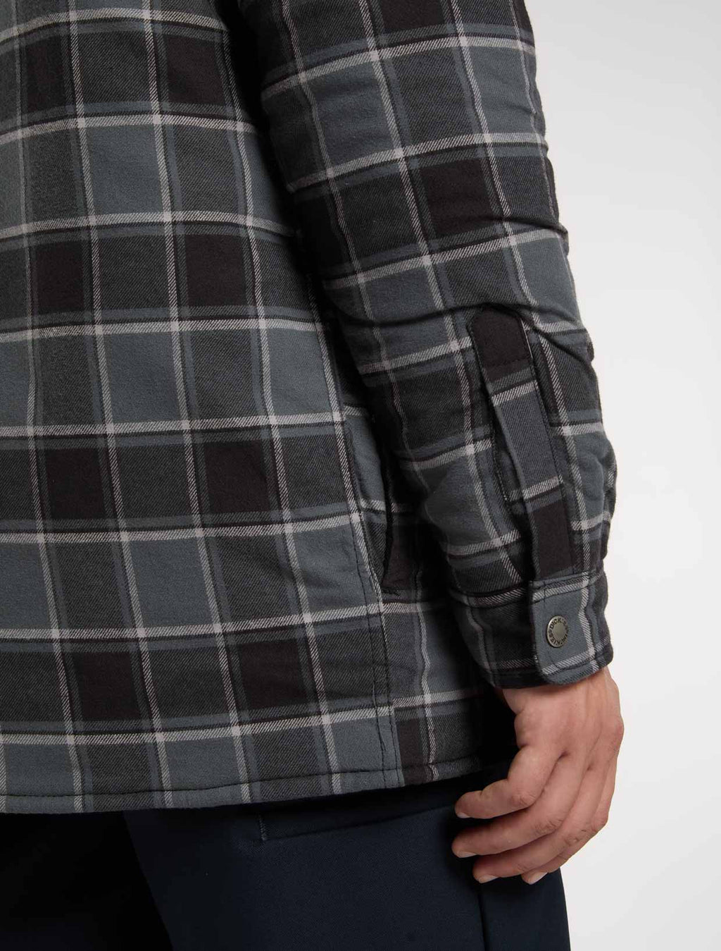 Sobrecamisa de franela con capucha y forro polar, corte holgado - Gris carbón - Hombre