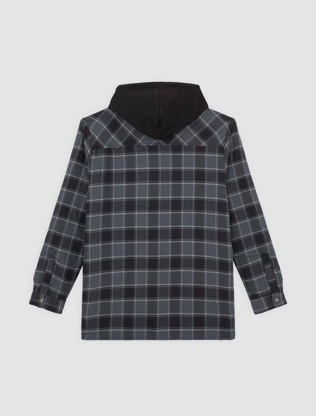 Sobrecamisa de franela con capucha y forro polar, corte holgado - Gris carbón - Hombre